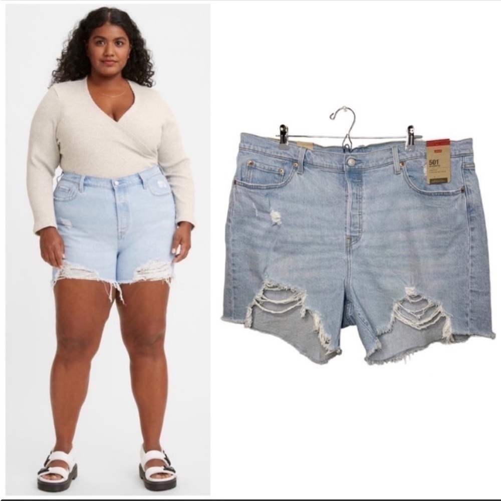 LEVI’S 501 NWT Original Distressed Denim Shorts size 20W
